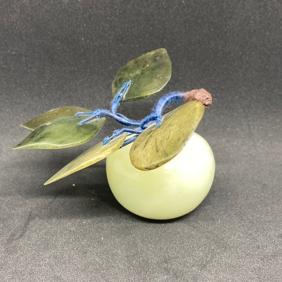 Vintage Celadon Jade Fruit Green Apple Autumn Stone Fruits